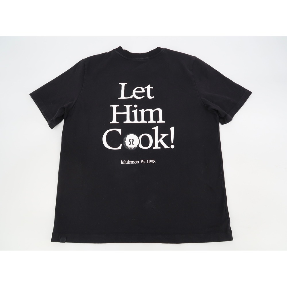 Lululemon x Min Woo Lee T-Shirt Mens Medium Black Let Him Cook Golf Graphic Tee